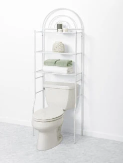 Zenna Home® 24"W X 68"H White Over-the-Toilet Storage Shelves 5 Zenna Home® 24"W X 68"H White Over-the-Toilet Storage Shelves -Household Items Sales 2501W med 1800x1800