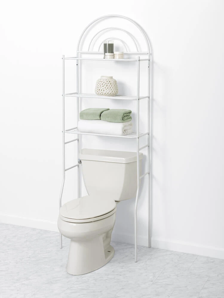Zenna Home® 24"W X 68"H White Over-the-Toilet Storage Shelves 4 Zenna Home® 24"W X 68"H White Over-the-Toilet Storage Shelves - Image 2