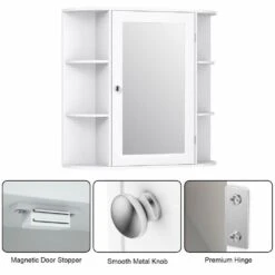 6.5 In. X 25 In. X 26 In. White Multipurpose Wall Surface Mount Bathroom Storage Medicine Cabinet With Mirror -Household Items Sales 26f142bbbfea9e0a8664b653d52d2ec0 1800x1800