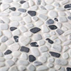 Jeffrey Court Carrara River Rocks 11.625 In. X 11.625 In. X 10.5 Mm Marble Mosaic Floor And Wall Tile
