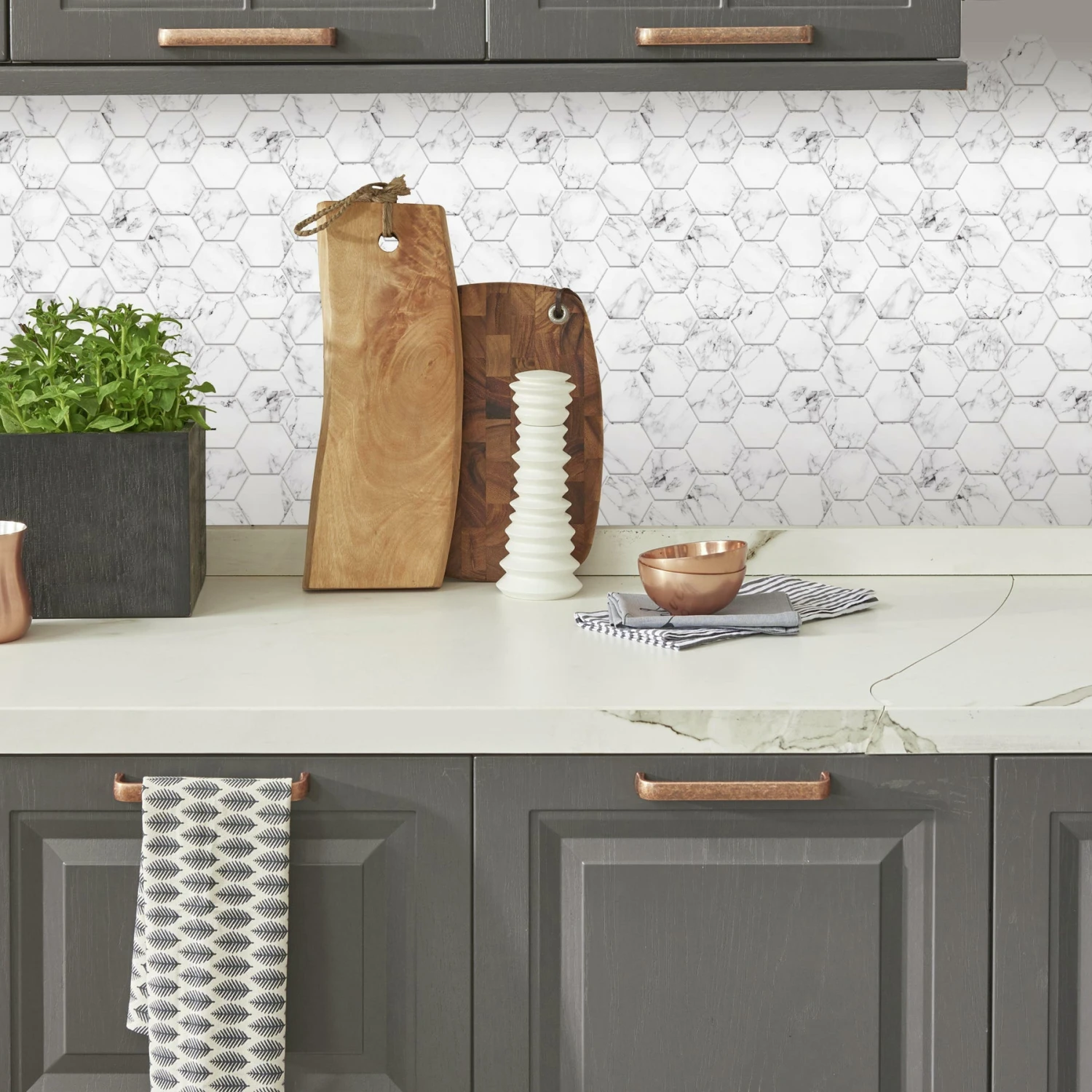 RoomMates Carrara Marble Hexagon Peel And Stick Backsplash 3 RoomMates Carrara Marble Hexagon Peel And Stick Backsplash