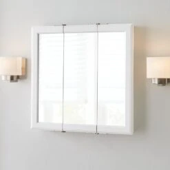 24-3/16 In. W X 24-3/16 In. H Fog Free Framed Surface-Mount Tri-View Bathroom Medicine Cabinet In White -Household Items Sales 2ff2c658c1c073bbdee13e31c1fb7651 1800x1800