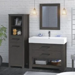 MagickWoods Allerton 19"W X 18-1/2"D X 60"H Smoked Gray Linen Cabinet 22 MagickWoods Allerton 19"W X 18-1/2"D X 60"H Smoked Gray Linen Cabinet -Household Items Sales 31024 scene3 mw 1800x1800