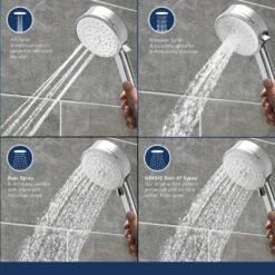 Vitalio 5-spray 7 In. Dual Shower Head And Handheld Shower Head In Chrome 20 Vitalio 5-spray 7 In. Dual Shower Head And Handheld Shower Head In Chrome -Household Items Sales 32916819badb66c480439f782e40f928 1800x1800