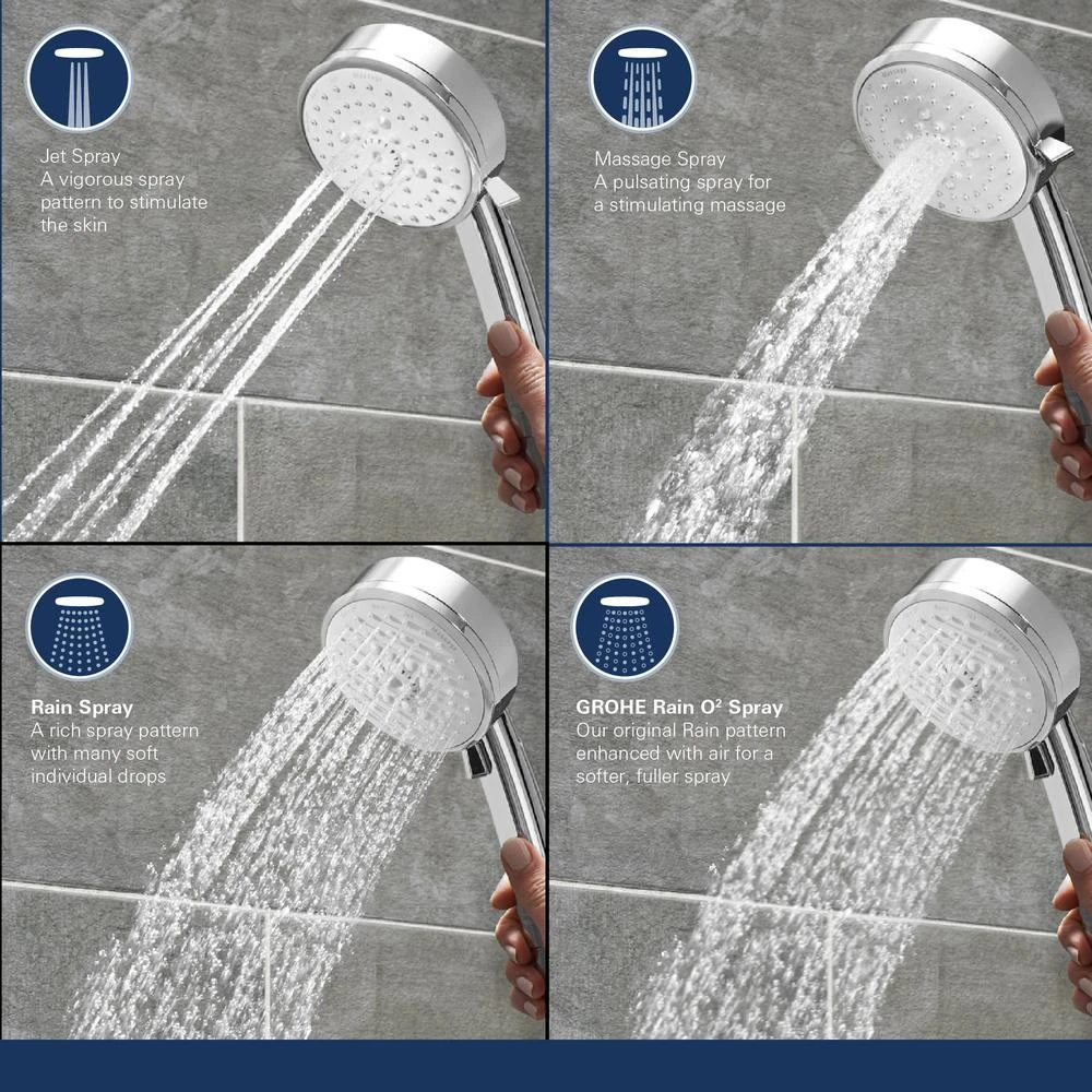 Vitalio 5-spray 7 In. Dual Shower Head And Handheld Shower Head In Chrome 6 Vitalio 5-spray 7 In. Dual Shower Head And Handheld Shower Head In Chrome - Image 4