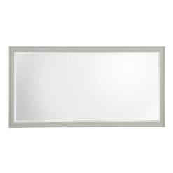 60 In. W X 31 In. H Framed Rectangular Bathroom Vanity Mirror In Grey