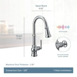 U By Moen Paterson Single-Handle Pull-Down Sprayer Smart Kitchen Faucet With Voice Control And PowerBoost In Matte Black 18 U By Moen Paterson Single-Handle Pull-Down Sprayer Smart Kitchen Faucet With Voice Control And PowerBoost In Matte Black -Household Items Sales 3432b53f0232a1ff1fb7a02e8d6cceb4 1800x1800