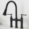 Allyn Transitional 2-Handle Bridge Kitchen Faucet With Pull-Down Sprayhead In Spot Free Stainless Steel -Household Items Sales 34cc0f6f4e596324b11f65044fa6a2cf 1800x1800