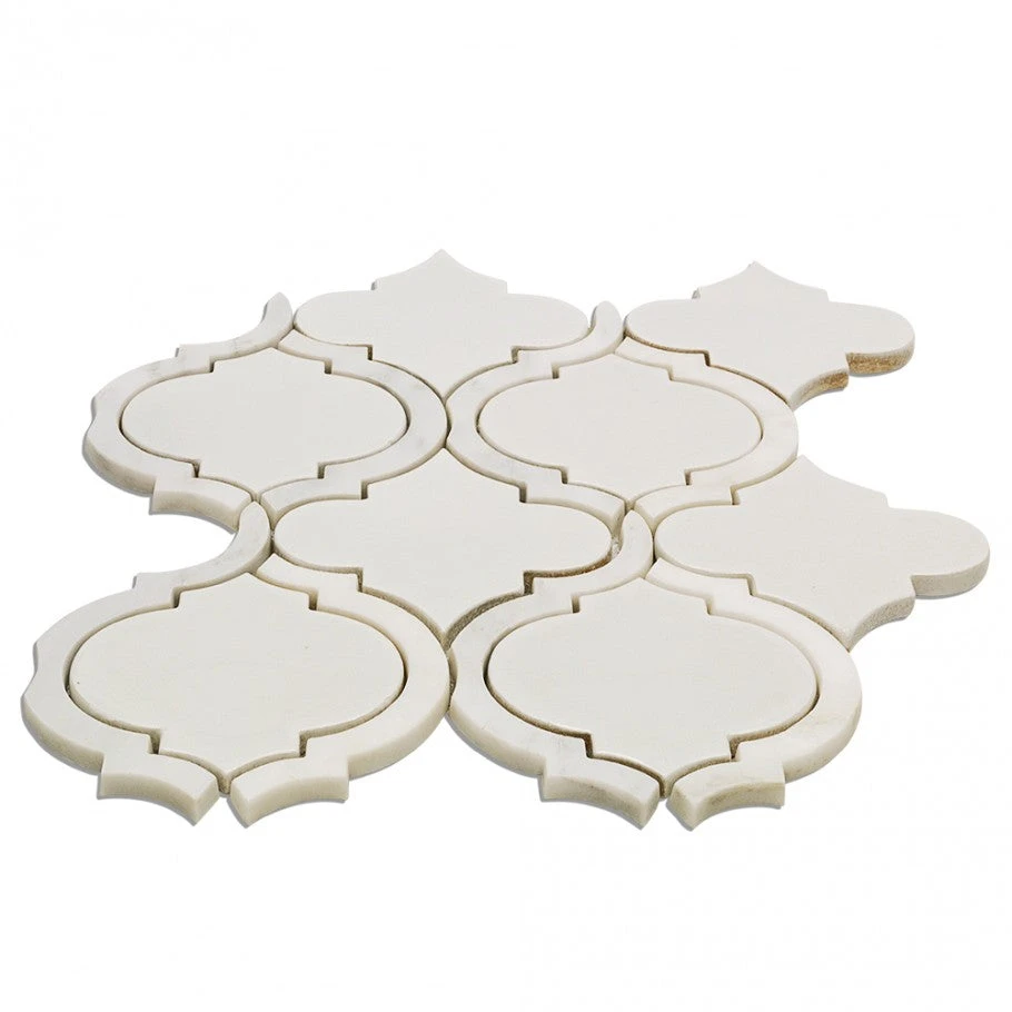 Divine Arabesque Glacier White 10 In. X 12 In. Glazed Ceramic Mosaic Tile (0.80 Sq. Ft. / Sheet) 6 Divine Arabesque Glacier White 10 In. X 12 In. Glazed Ceramic Mosaic Tile (0.80 Sq. Ft. / Sheet) - Image 4