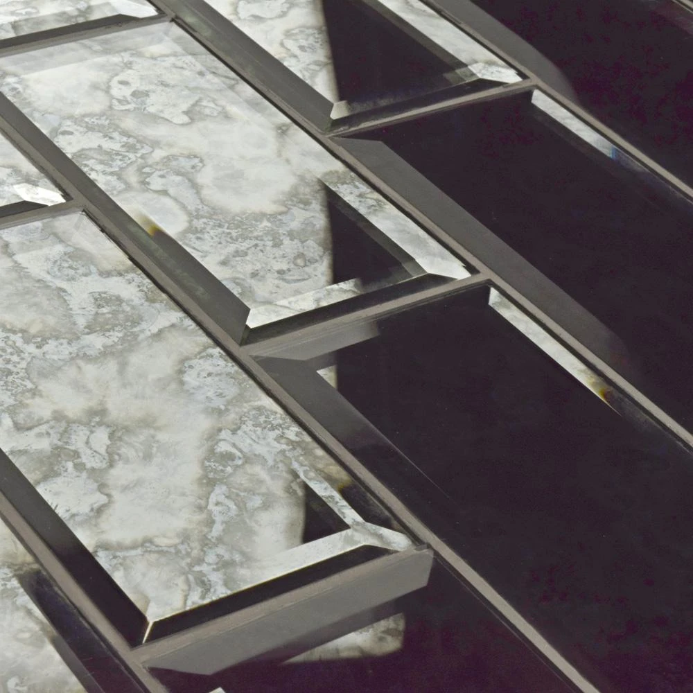 Merola Tile Lustre Beveled Antique Mirror 3 In. X 6 In. Glass Subway Wall Tile (10.95 Sq. Ft. / Case) 9 Merola Tile Lustre Beveled Antique Mirror 3 In. X 6 In. Glass Subway Wall Tile (10.95 Sq. Ft. / Case) - Image 7