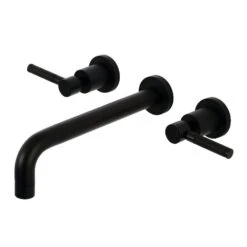 Concord 2-Handle Wall Mount Roman Tub Faucet In Black