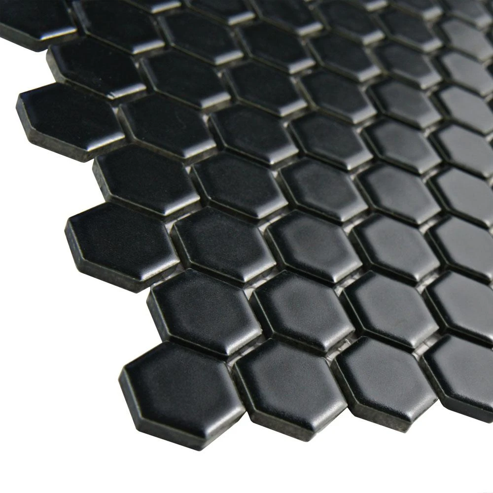 Merola Tile Metro Hex Matte Black 10-1/4 In. X 11-7/8 In. X 5 Mm Porcelain Mosaic Tile (8.65 Sq. Ft. /Case) 9 Merola Tile Metro Hex Matte Black 10-1/4 In. X 11-7/8 In. X 5 Mm Porcelain Mosaic Tile (8.65 Sq. Ft. /Case) - Image 7
