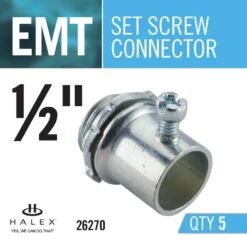 1/2 In. Electrical Metallic Tube (EMT) Set-Screw Connectors (5-Pack) 9 1/2 In. Electrical Metallic Tube (EMT) Set-Screw Connectors (5-Pack) -Household Items Sales 3d3e3ec86024fb021d8dcadd5d83943f 1800x1800