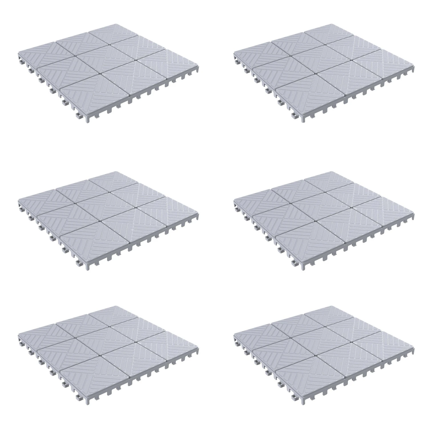 Pure Garden Patio And Deck Tiles, Polypropylene, Anti-Slip, Grey Set Of 6 3 Pure Garden Patio And Deck Tiles, Polypropylene, Anti-Slip, Grey Set Of 6