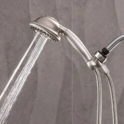 9-Spray 4.5 In. Single Wall Mount Low Flow Handheld Adjustable Shower Head In Brushed Nickel 18 9-Spray 4.5 In. Single Wall Mount Low Flow Handheld Adjustable Shower Head In Brushed Nickel -Household Items Sales 4023510cbb1f61eb78c7724297b649ab 1800x1800
