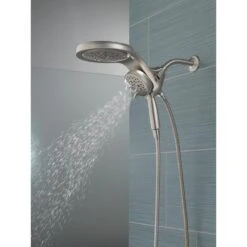 HydroRain Two-in-One 5-Spray 6 In. Dual Wall Mount Fixed And Handheld H2Okinetic Shower Head In Stainless -Household Items Sales 4072e6310606108db39643192e91760a 1800x1800