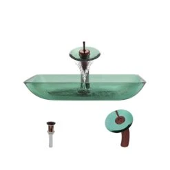 MR Direct Glass Vessel Sink In Crystal With Waterfall Faucet And Pop-Up Drain In Chrome -Household Items Sales 407772f61787707c4a6b9bdcefcecc68 1800x1800