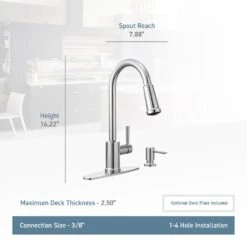 Indi Single-Handle Pull-Down Sprayer Kitchen Faucet With Reflex And Power Clean In Matte Black -Household Items Sales 43bc5f6ecff5ad2f433b1c1548e405d2 1800x1800