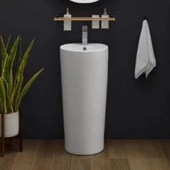 Swiss Madison Monaco Circular Basin Pedestal Sink In Glossy White -Household Items Sales 46b3c2441eeb1af01c006e7a05185f08 1800x1800