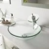 VIGO Glass Vessel Bathroom Sink In Clear Crystalline Glass With Waterfall Faucet Set In Brushed Nickel -Household Items Sales 46cd291da8d3cce3d88a1f3c2821d6cb 1800x1800