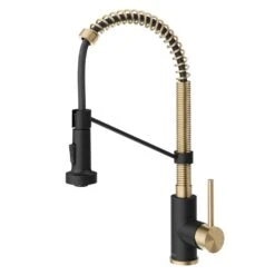 Single-Handle Pull-Down Kitchen Faucet With Dual Function Sprayhead In Spot Free Antique Champagne Bronze/Matte Black -Household Items Sales 4834e55655170395ea125501a5d589bc 1800x1800
