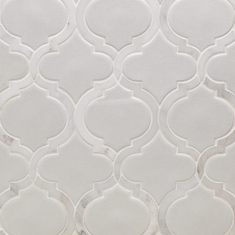 Divine Arabesque Glacier White 10 In. X 12 In. Glazed Ceramic Mosaic Tile (0.80 Sq. Ft. / Sheet) 3 Divine Arabesque Glacier White 10 In. X 12 In. Glazed Ceramic Mosaic Tile (0.80 Sq. Ft. / Sheet)