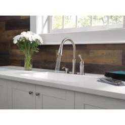 Lakeview Single-Handle Pull-Down Sprayer Kitchen Faucet With Soap Dispenser In Stainless 14 Lakeview Single-Handle Pull-Down Sprayer Kitchen Faucet With Soap Dispenser In Stainless -Household Items Sales 4da271fdf69f18cf704a9aa17db9a06c 1800x1800