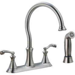 Vessona 2-Handle Standard Kitchen Faucet With Side Sprayer In Stainless
