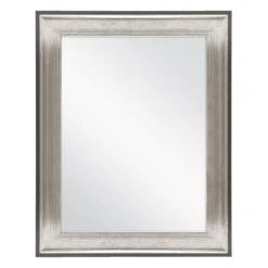 23 In. W X 29 In. L Framed Fog Free Wall Mirror In Two-Tone Pewter