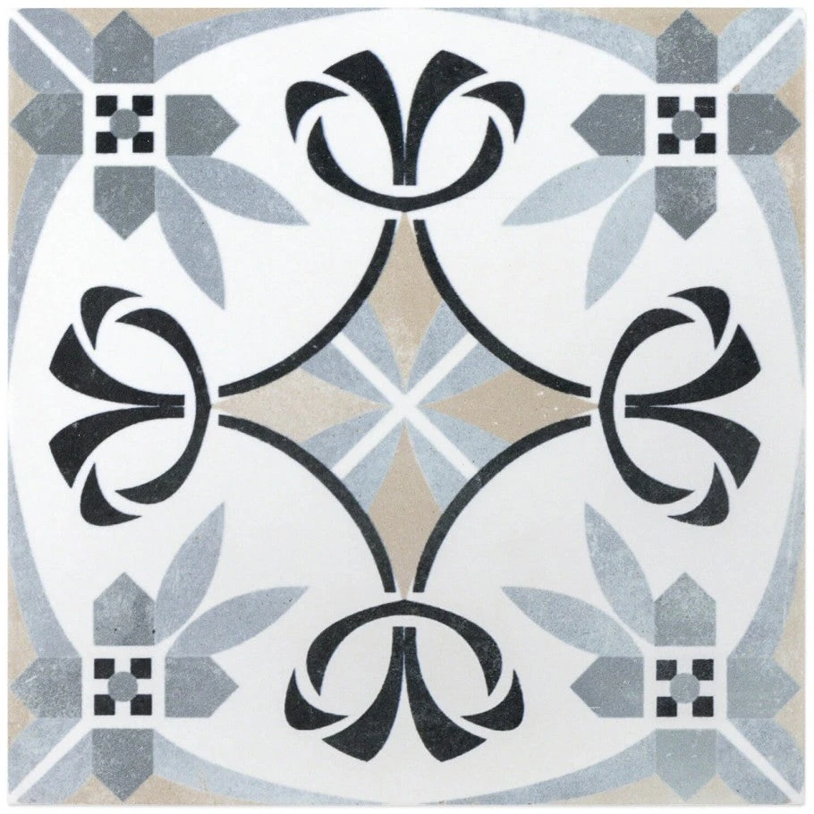 Royale Gray Encuastic 9x9 Glazed Porcelain Tile 6 Royale Gray Encuastic 9x9 Glazed Porcelain Tile - Image 4