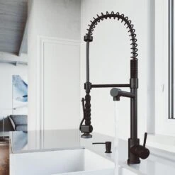 Zurich Single-Handle Pull-Down Sprayer Kitchen Faucet With Soap Dispenser In Matte Black -Household Items Sales 594cdd99be1e521f620220d18d5319d2 1800x1800