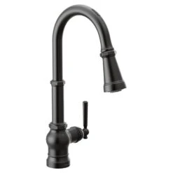 U By Moen Paterson Single-Handle Pull-Down Sprayer Smart Kitchen Faucet With Voice Control And PowerBoost In Matte Black