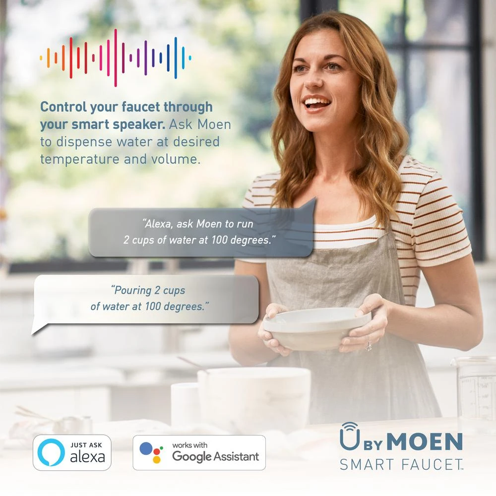 U By Moen Paterson Single-Handle Pull-Down Sprayer Smart Kitchen Faucet With Voice Control And PowerBoost In Matte Black 5 U By Moen Paterson Single-Handle Pull-Down Sprayer Smart Kitchen Faucet With Voice Control And PowerBoost In Matte Black - Image 3