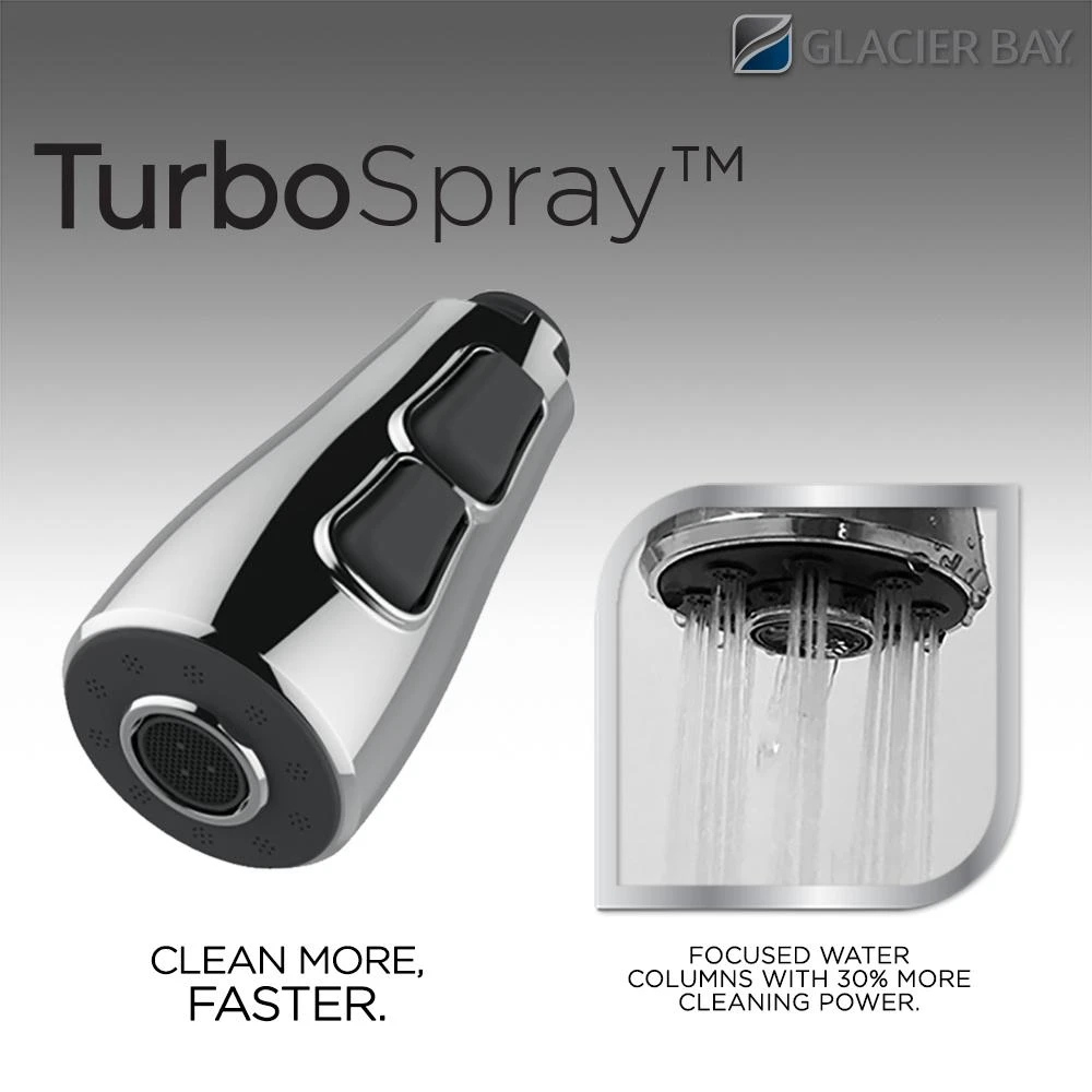 Statham Single-Handle Rubber Hose Spring Neck Kitchen Faucet With TurboSpray And FastMount In Stainless Steel 7 Statham Single-Handle Rubber Hose Spring Neck Kitchen Faucet With TurboSpray And FastMount In Stainless Steel - Image 5