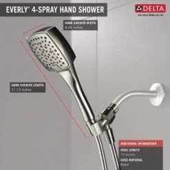 Everly 4-Spray 4.4 In. Single Wall Mount Handheld Shower Head In Brushed Nickel -Household Items Sales 603f98065e942a9d54f819c64c1867fa 1800x1800