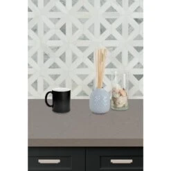 MSI Geometrica 12 In. X 12 In. X 10mm Bianco Dolomite Polished Marble Mesh-Mounted Mosaic Tile (10 Sq. Ft. / Case) -Household Items Sales 615d4da261a958e60dae1ad61d8357b8 1800x1800