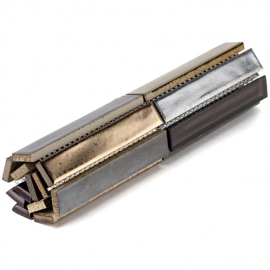 Bond Tile Glory Midnight 11.81 In. X 11.81 In. Ceramic And Glass Wall Mosaic (0.97 Sq. Ft.) 8 Bond Tile Glory Midnight 11.81 In. X 11.81 In. Ceramic And Glass Wall Mosaic (0.97 Sq. Ft.) - Image 6