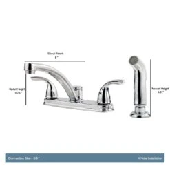 Delton 2-Handle Standard Kitchen Faucet With Side Sprayer In Polished Chrome 10 Delton 2-Handle Standard Kitchen Faucet With Side Sprayer In Polished Chrome -Household Items Sales 64b99018ce5bfdfab896c35012ec8751 1800x1800