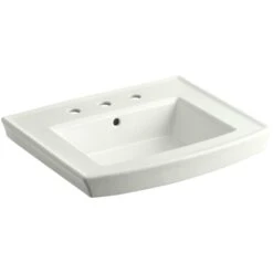 KOHLER Archer 20-7/16 In. Vitreous China Pedestal Sink Basin In White With Overflow Drain -Household Items Sales 66d0847d119364e4b14cec99bc420c2c 1800x1800