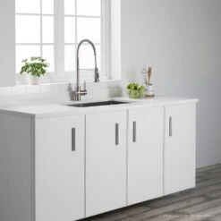 Britt Single Handle Commercial Kitchen Faucet With Dual Function Sprayhead In All-Brite Spot Free Stainless Steel Finish -Household Items Sales 671eefdf052842f4e5059b84d06a525c 1800x1800