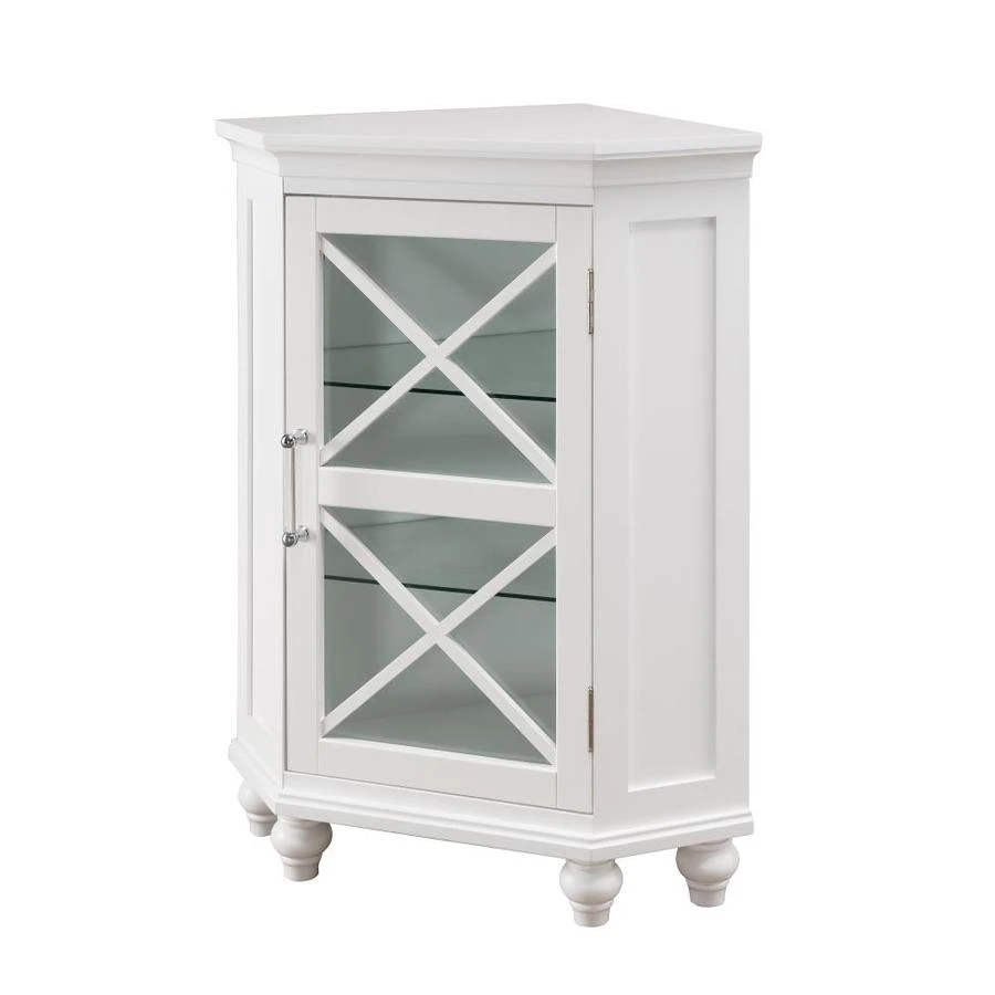 Elegant Home Fashions Blue Ridge 24.75-in W X 32-in H X 17.5-in D White Mdf Freestanding Corner Linen Cabinet 3 Elegant Home Fashions Blue Ridge 24.75-in W X 32-in H X 17.5-in D White Mdf Freestanding Corner Linen Cabinet
