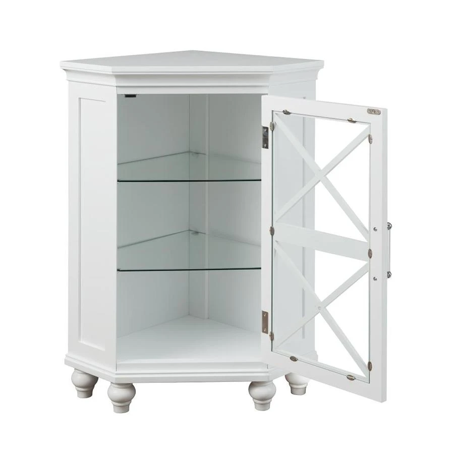 Elegant Home Fashions Blue Ridge 24.75-in W X 32-in H X 17.5-in D White Mdf Freestanding Corner Linen Cabinet 4 Elegant Home Fashions Blue Ridge 24.75-in W X 32-in H X 17.5-in D White Mdf Freestanding Corner Linen Cabinet - Image 2
