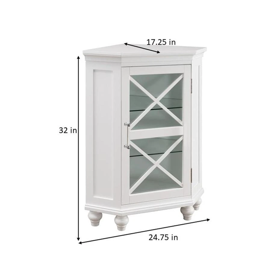 Elegant Home Fashions Blue Ridge 24.75-in W X 32-in H X 17.5-in D White Mdf Freestanding Corner Linen Cabinet 6 Elegant Home Fashions Blue Ridge 24.75-in W X 32-in H X 17.5-in D White Mdf Freestanding Corner Linen Cabinet - Image 4