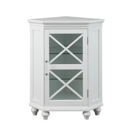 Elegant Home Fashions Blue Ridge 24.75-in W X 32-in H X 17.5-in D White Mdf Freestanding Corner Linen Cabinet 7 Elegant Home Fashions Blue Ridge 24.75-in W X 32-in H X 17.5-in D White Mdf Freestanding Corner Linen Cabinet - Image 5