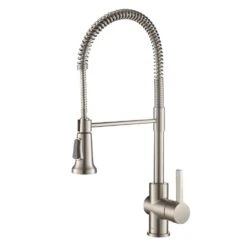 Britt Single Handle Commercial Kitchen Faucet With Dual Function Sprayhead In All-Brite Spot Free Stainless Steel Finish