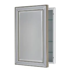 16 In. W X 26 In. H X 5 In. D Framed Single Door Recessed Metro Beaded Bathroom Medicine Cabinet In Silver -Household Items Sales 68a187921e360e4bf6581a9ac20b75be 1800x1800