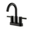 New Lower Price; Jacuzzi Duncan Matte Black 2-Handle 4-in Centerset WaterSense Bathroom Sink Faucet With Drain -Household Items Sales 6925699901466 1800x1800