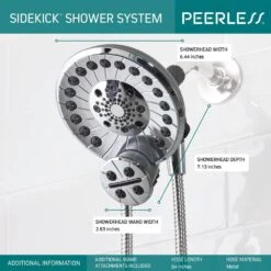 SideKick Two-in-One 5-Spray Dual Showerhead And Handheld Showerhead With Pause In Chrome -Household Items Sales 69a7f7bd58fea59039f8a8cf842002b6 1800x1800