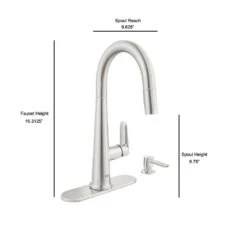Veletto Single-Handle Pull-Down Dual Sprayer Kitchen Faucet With Soap Dispenser In SuperSteel InfinityFinish -Household Items Sales 6a29f4e4f076de9b22c8fdefac92690d 1800x1800