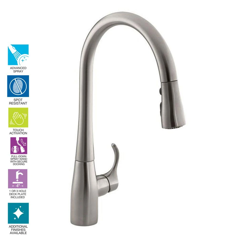 Simplice Single-Handle Pull-Down Sprayer Kitchen Faucet With DockNetik And Sweep Spray In Vibrant Stainless 4 Simplice Single-Handle Pull-Down Sprayer Kitchen Faucet With DockNetik And Sweep Spray In Vibrant Stainless - Image 2